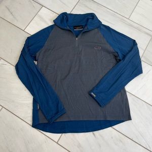 Icebreaker bodyfit quarter zip men’s merino size medium, blue
